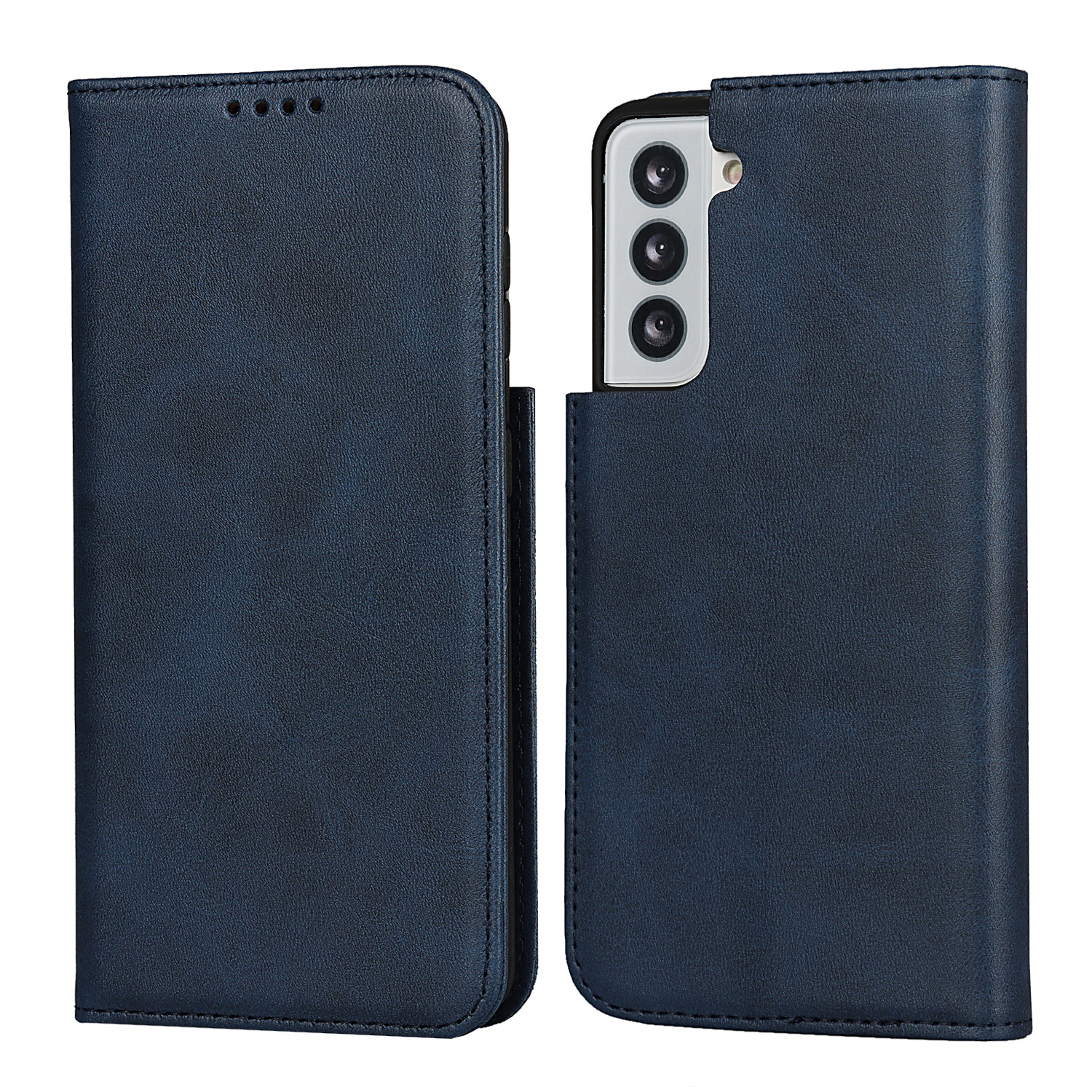 

Auto-absorbed Wallet Stand Leather Case for Samsung Galaxy S21 5G - Blue, Galaxy S21 5G