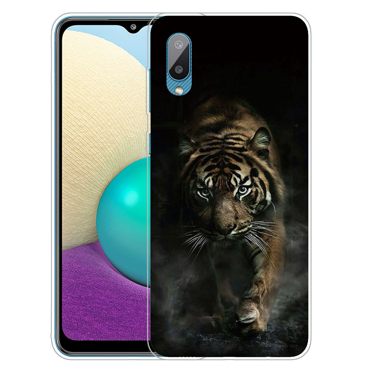 

Шаблон Печати Гибкий TPU Защита Телефона Задний Чехол Для Samsung Galaxy A02 / M02 - Тигр, Galaxy A02