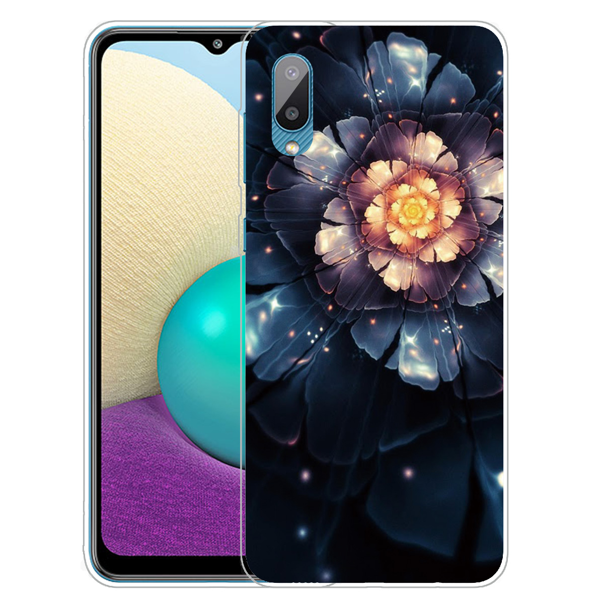 

Pattern Printing Flexible TPU Phone Protection Back Case for Samsung Galaxy A02 / M02 - Vivid Flower, Galaxy A02