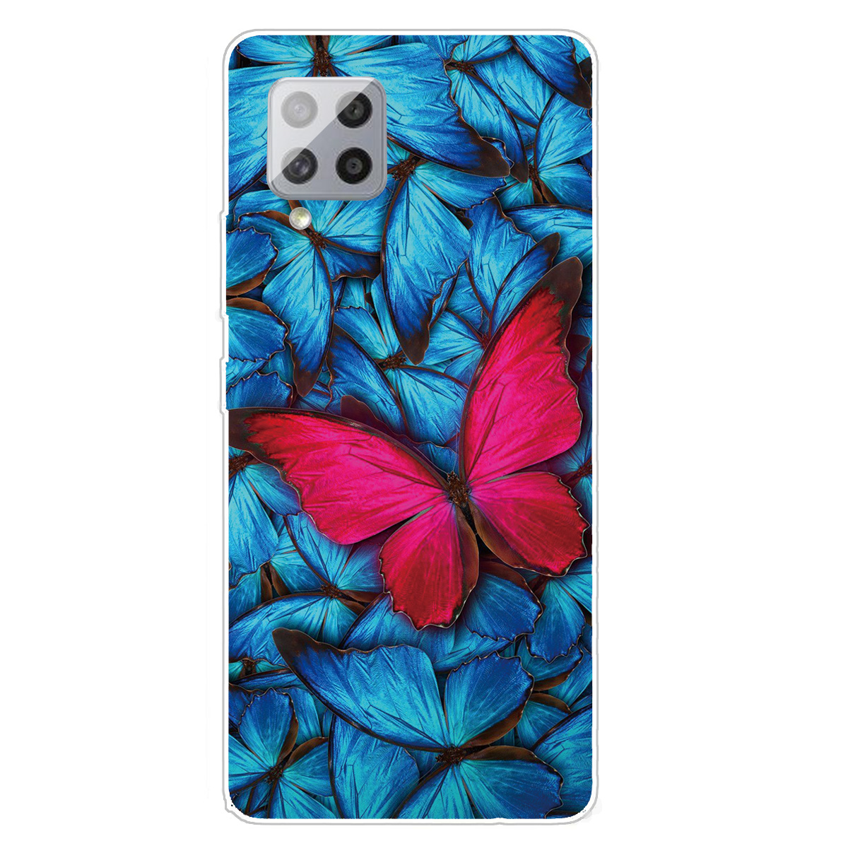 

Красивая Печать Рисунка Мягкий Чехол Для Телефона TPU Для Samsung Galaxy F62 / M62 - Красная Бабочка, Samsung Galaxy F62