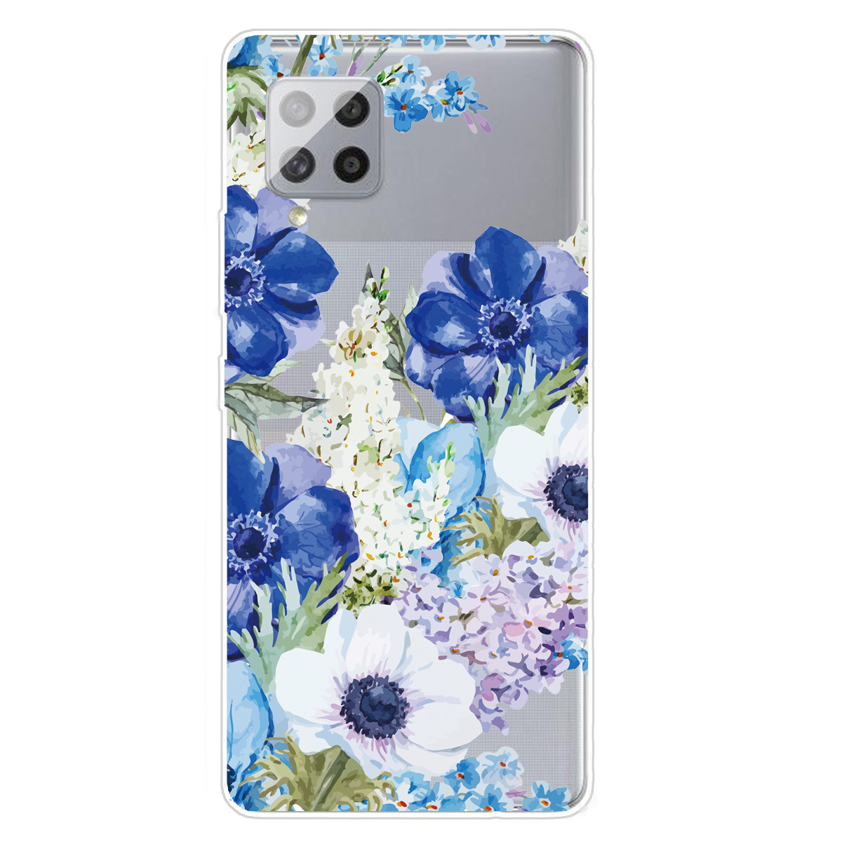 

Pattern Printing Transparent Background Soft TPU Phone Cover Case for Samsung Galaxy F62/M62 - Flower, Samsung Galaxy F62