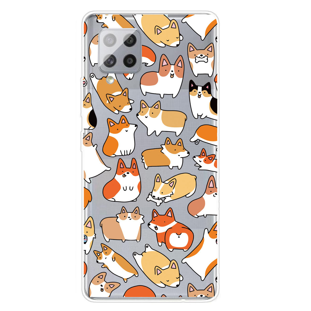 

Pattern Printing Transparent Background Soft TPU Phone Cover Case for Samsung Galaxy F62/M62 - Cartoon Dog, Samsung Galaxy F62