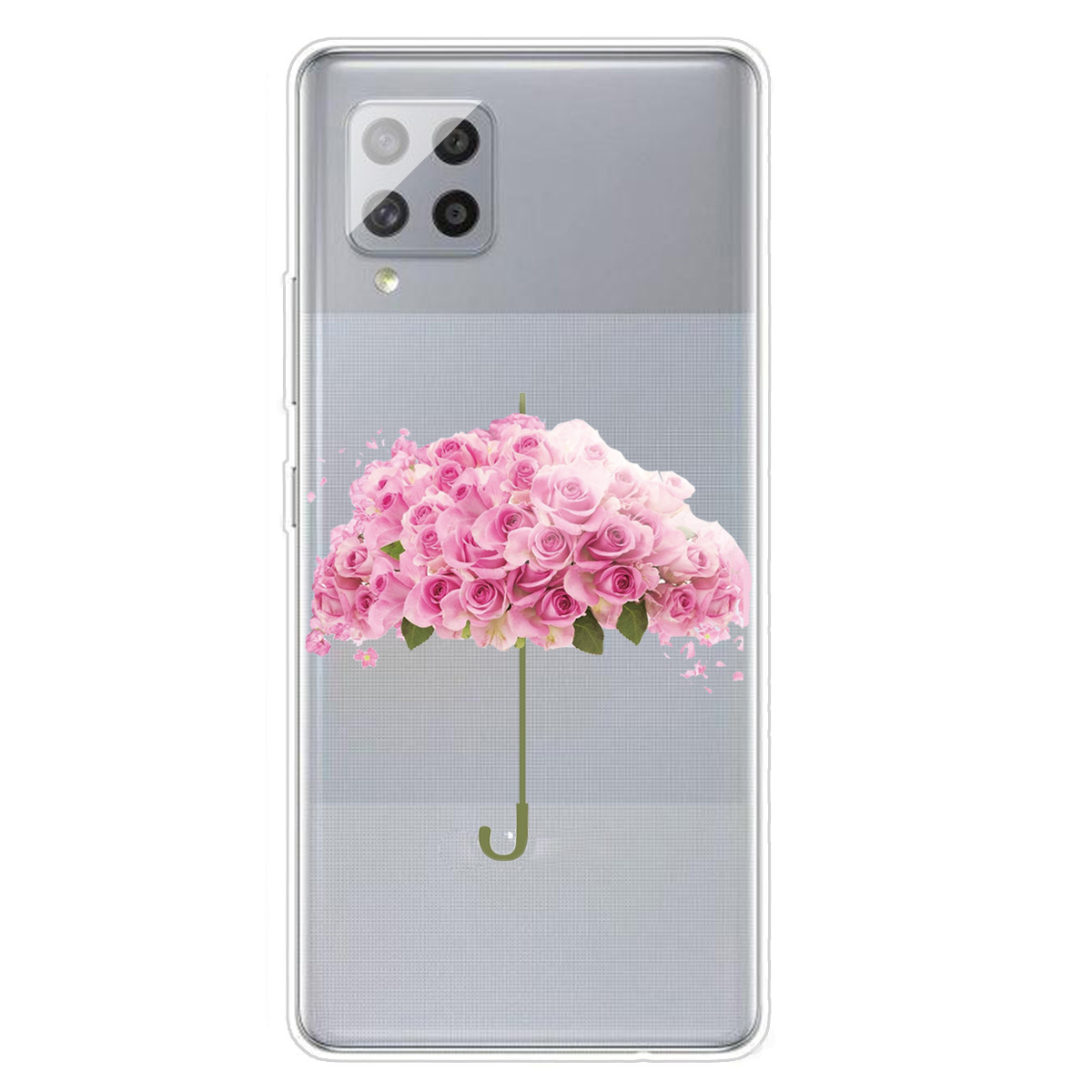

Шаблон Печать Прозрачный Фон Мягкий TPU Телефонный Чехол Для Samsung Galaxy F62 / M62 - Цветочный Зонт, Samsung Galaxy F62