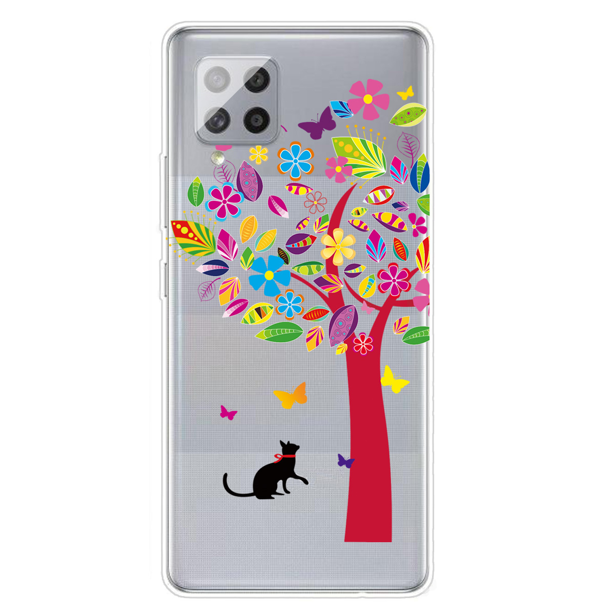 

Pattern Printing Soft TPU Cover Cover Case Для Samsung Galaxy F62 / M62 - Кот И Дерево, Samsung Galaxy F62