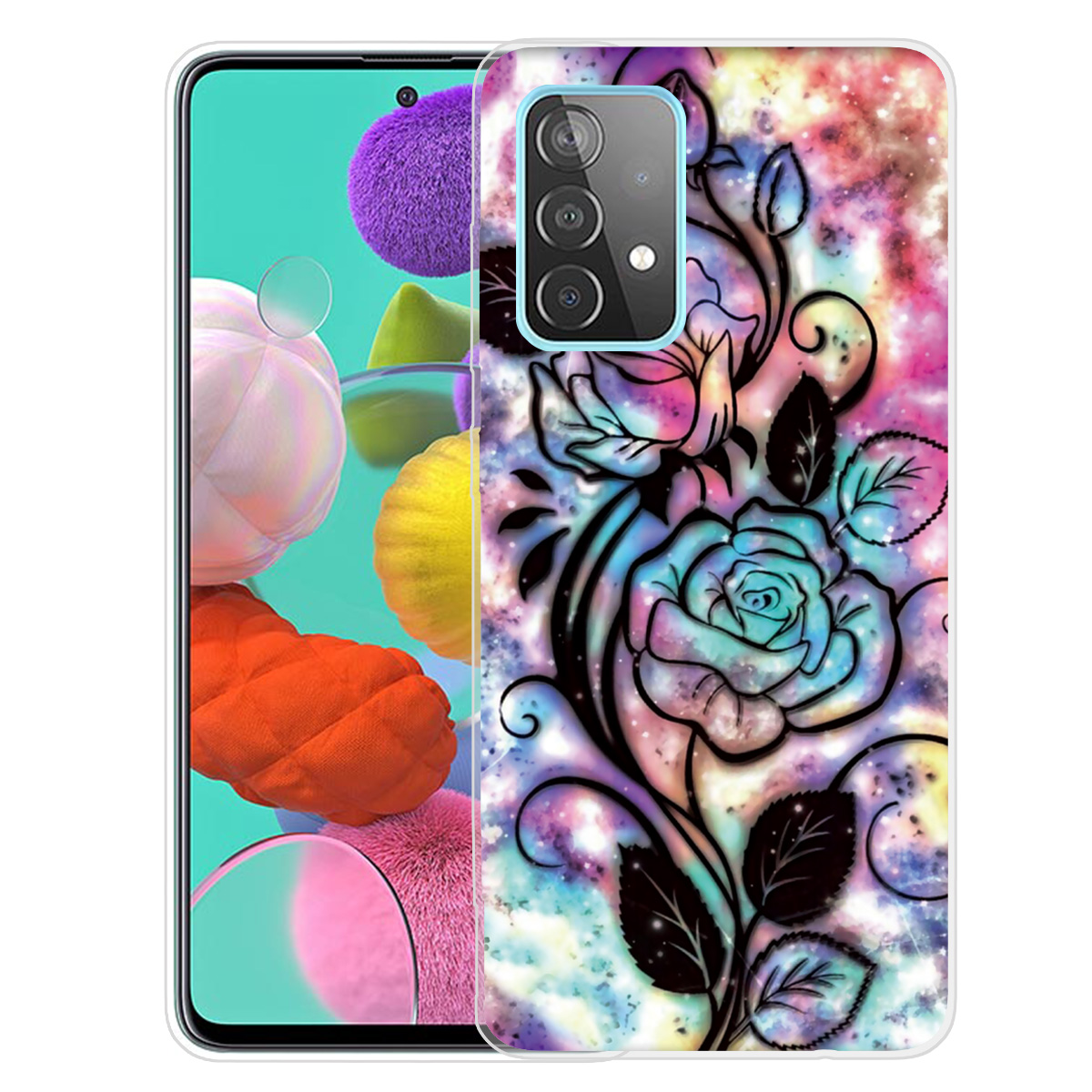 

Beautiful Pattern Printing Soft TPU Phone Cover Case for Samsung Galaxy A32 4G (EU Version) - Rose Pattern, Galaxy A32 4G
