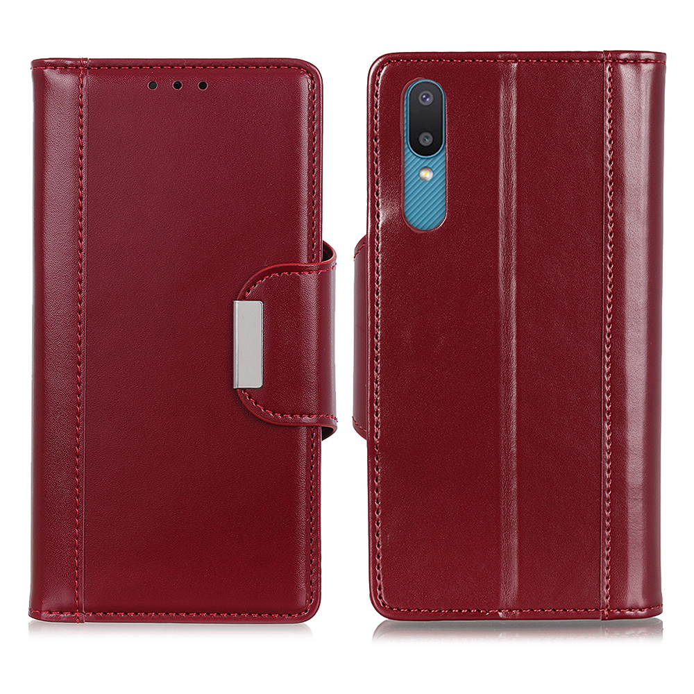 

PU Leather Wallet Stand Protection Case Shell for Samsung Galaxy M02 / A02 - Red, Galaxy M02