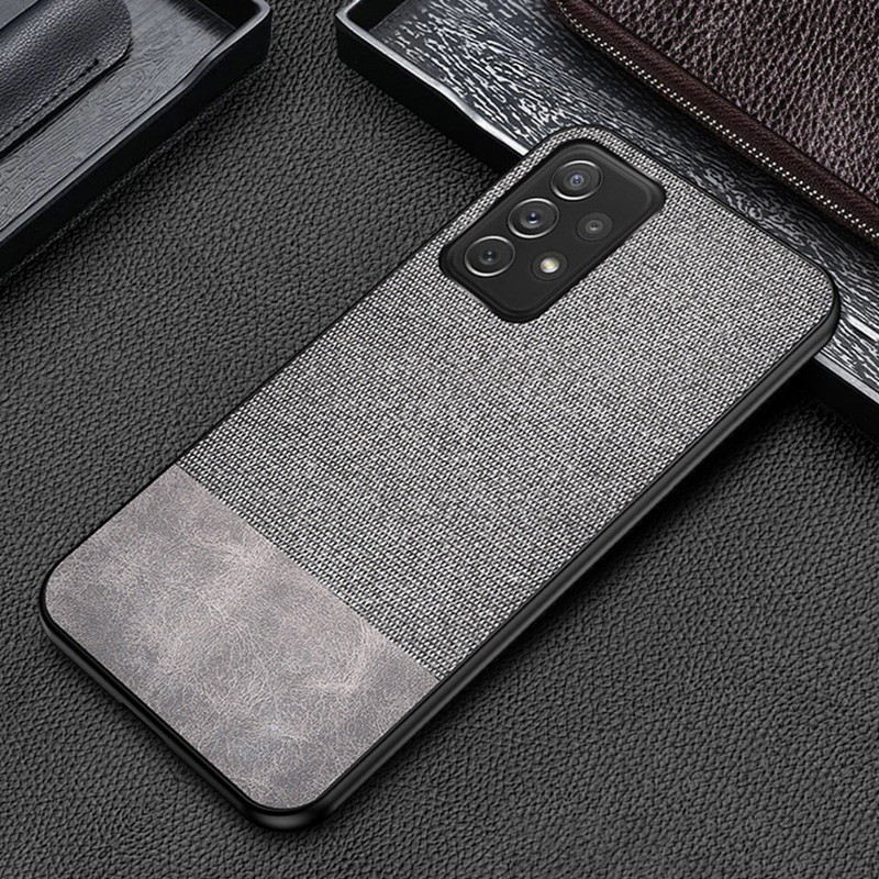

Splicing Cloth Design TPU+PC Hybrid Protective Case Cover for Samsung Galaxy A32 5G - Grey, Galaxy A32 5G