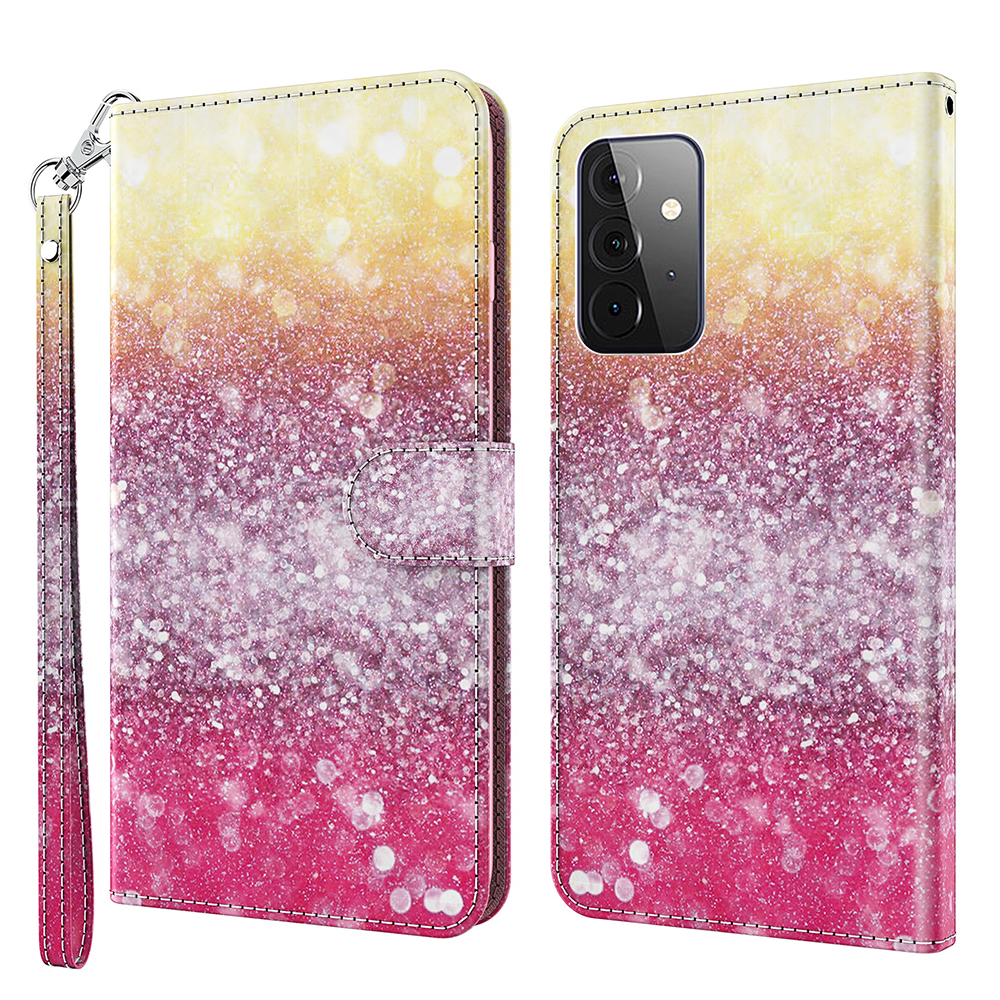 

Wallet Stand Design PU Leather Phone Case Shell with Pattern Printing for Samsung Galaxy A72 4G/5G - Gradient Color, Galaxy A72 4G
