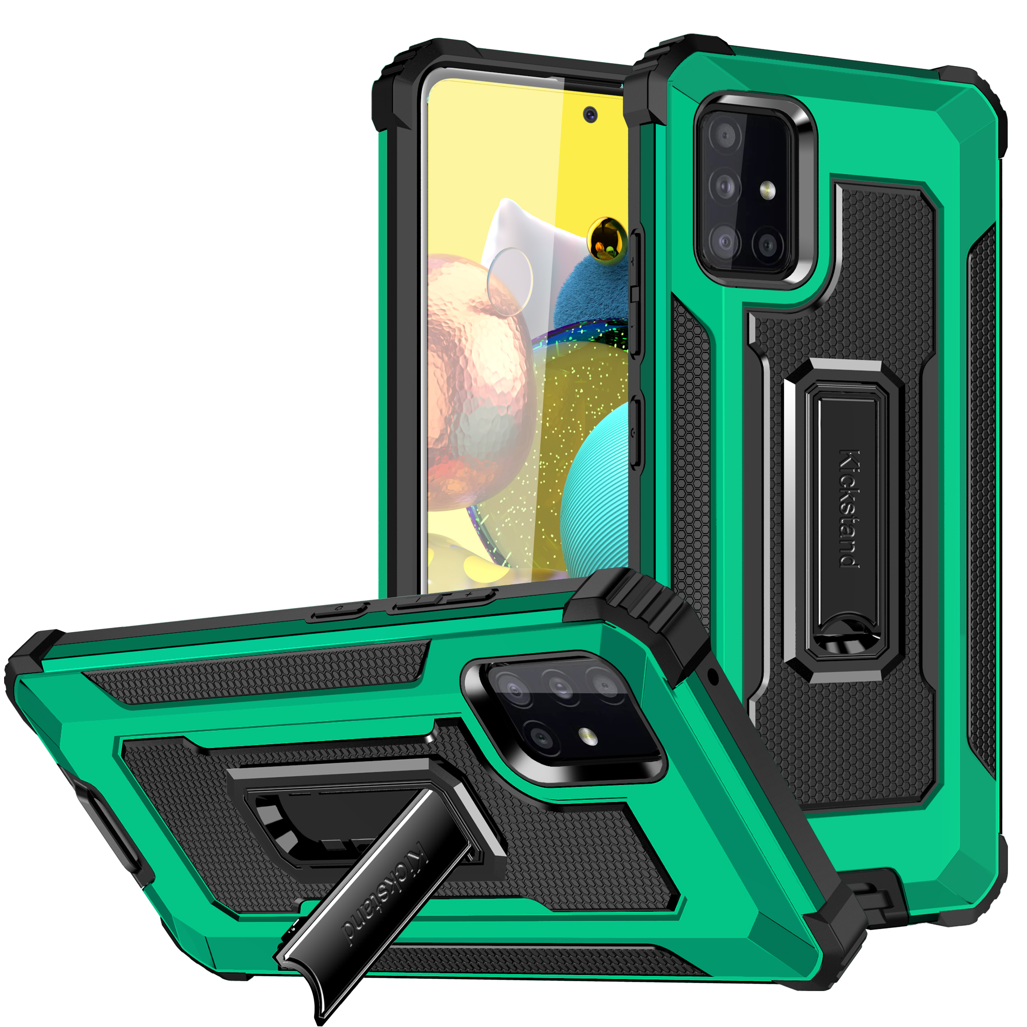 

Jazz Drop-Resistant Series Hybrid Phone Cover Case for Samsung Galaxy A51 5G SM-A516 - Dark Green, Galaxy A51 5G