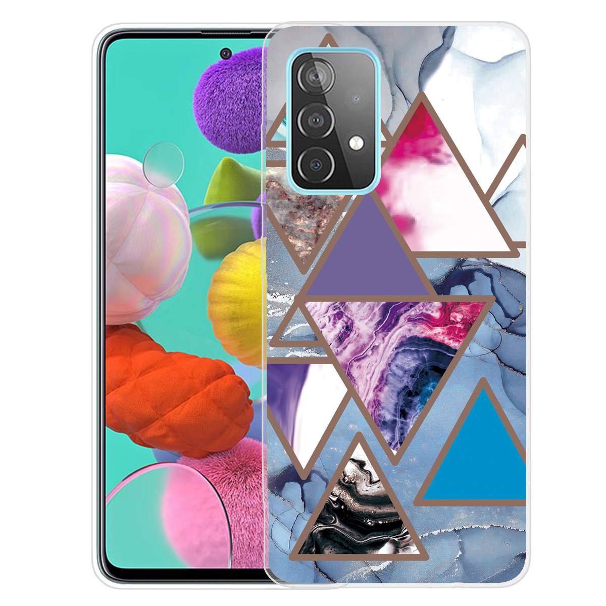 

Marble Pattern Shock-proof TPU Phone Case Back Cover for Samsung Galaxy A72 4G/5G - Style E, Galaxy A72 4G