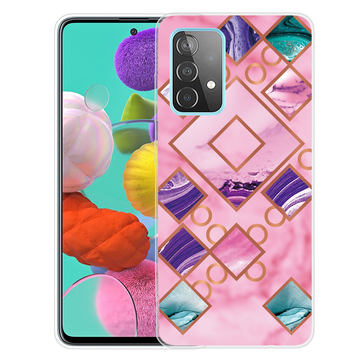

Мраморный Шаблон Падение ТПУ Телефон Чехол Задняя Крышка Для Samsung Galaxy A52 5G / 4G - Стиль N., Galaxy A52 5G