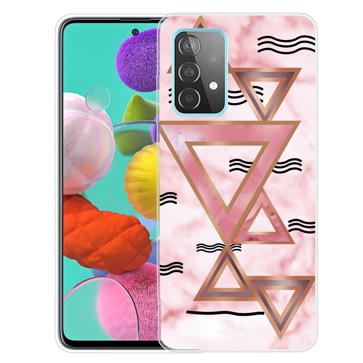 

Marble Pattern Drop-proof TPU Phone Case Back Cover for Samsung Galaxy A52 5G/4G - Style P, Galaxy A52 5G