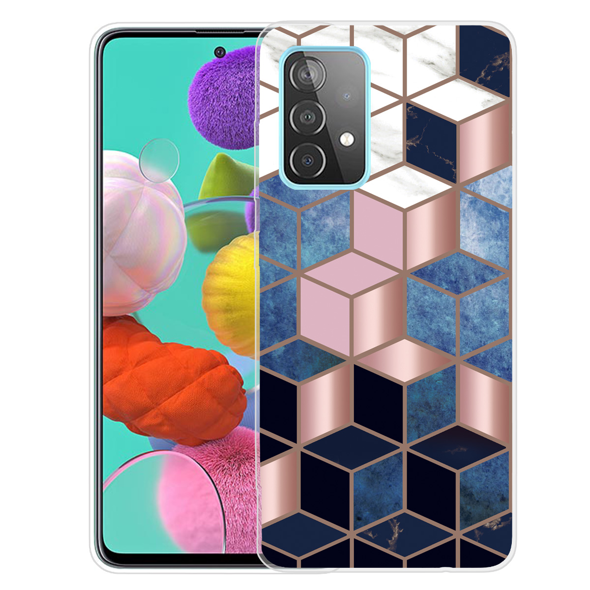 

Мраморный Шаблон Падение ТПУ Телефон Чехол Для Samsung Galaxy A72 5G / Galaxy A72 4G - Стиль Т., Galaxy A72 5G