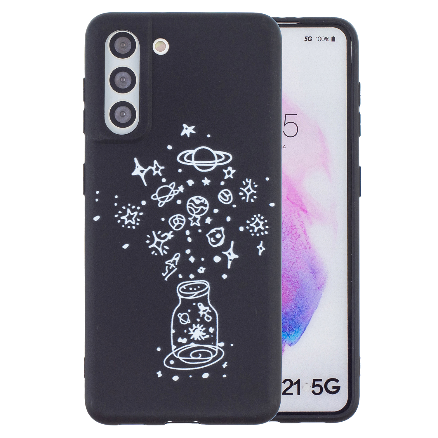 

Шаблон Печати Матовый Мягкий TPU Телефон Задний Чехол Для Samsung Galaxy S21 5G - Звезда И Планета, Galaxy S21 5G