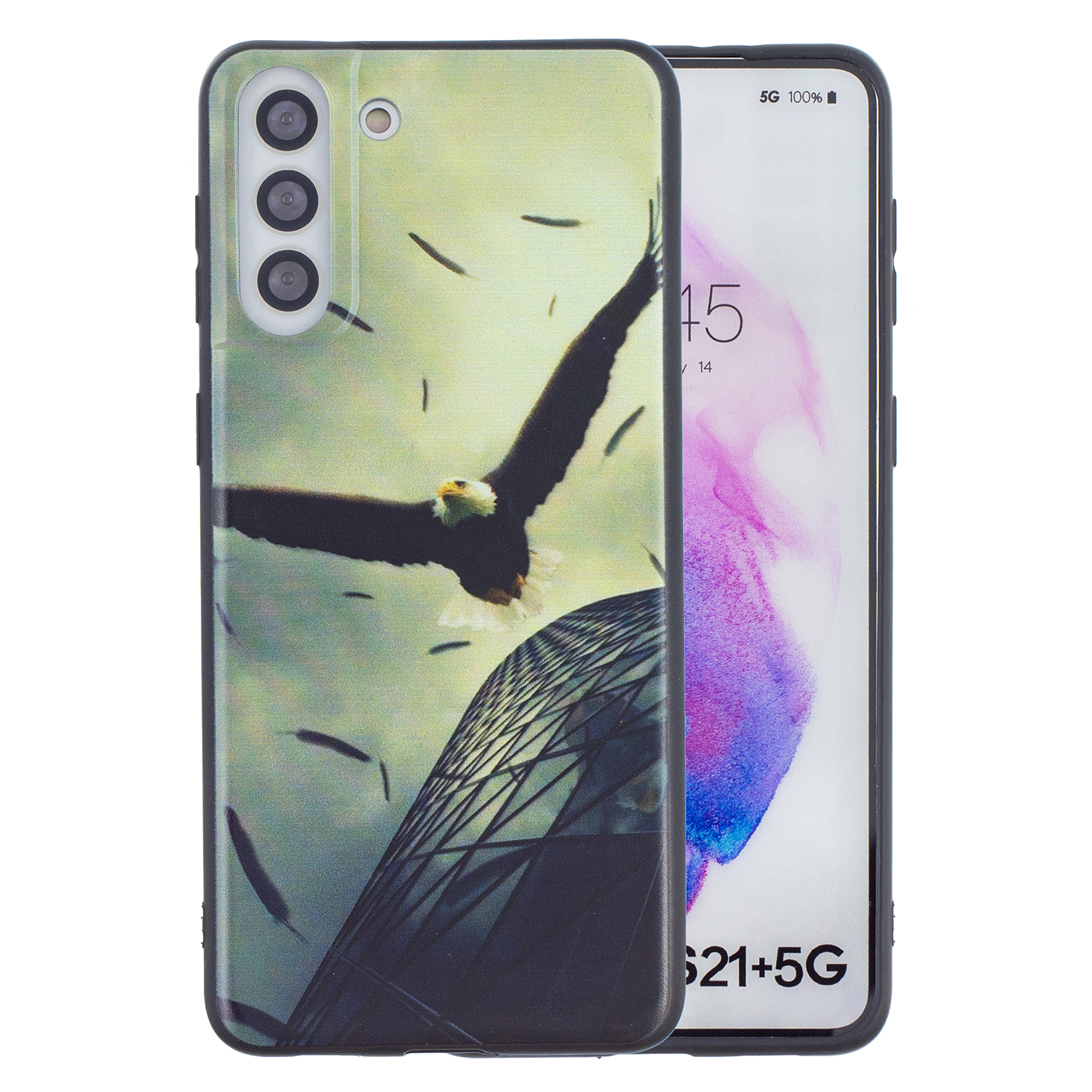 

Шаблон Печати Микро Тиснение Мягкий Телефон TPU Чехол Для Samsung Galaxy S21 + 5G - Орел, Samsung Galaxy S21+