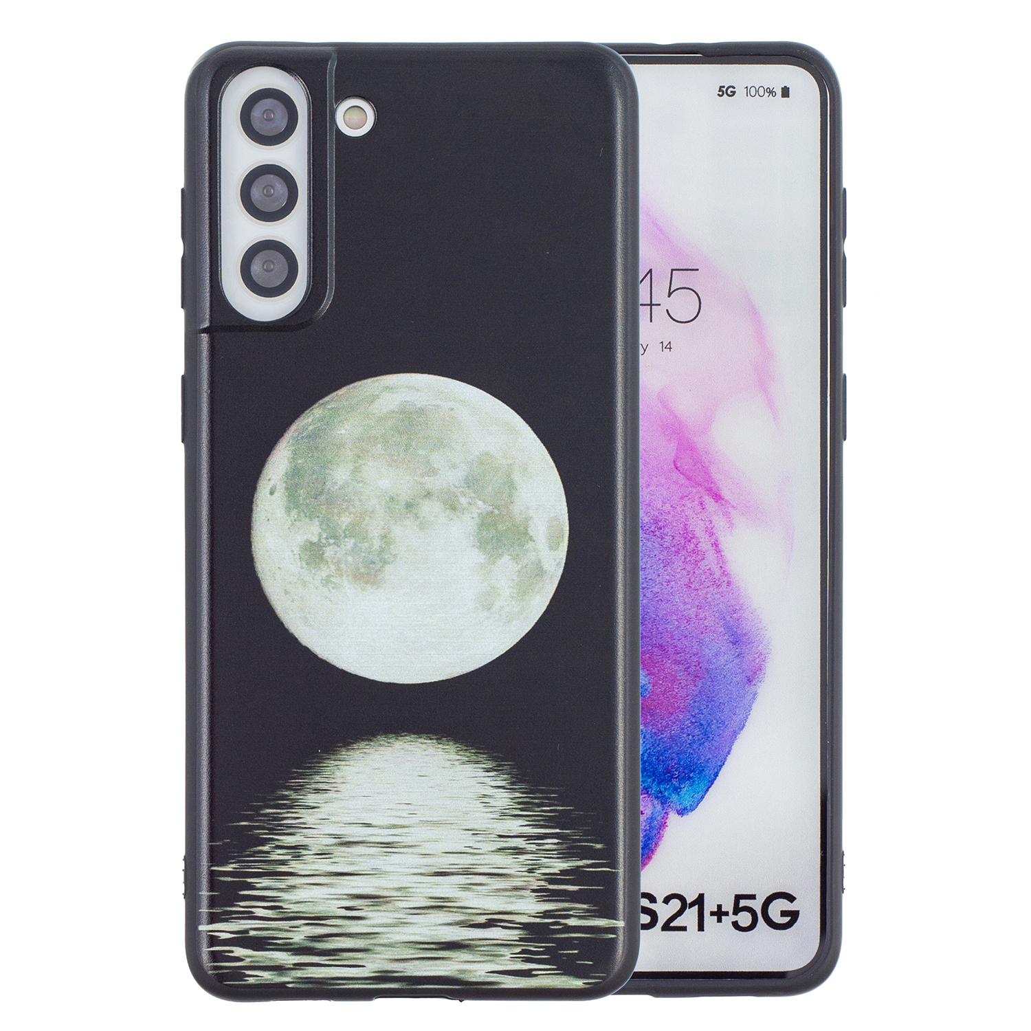 

Pattern Printing Micro Embossing Soft TPU Phone Cover Case for Samsung Galaxy S21+ 5G - Moon, Samsung Galaxy S21+