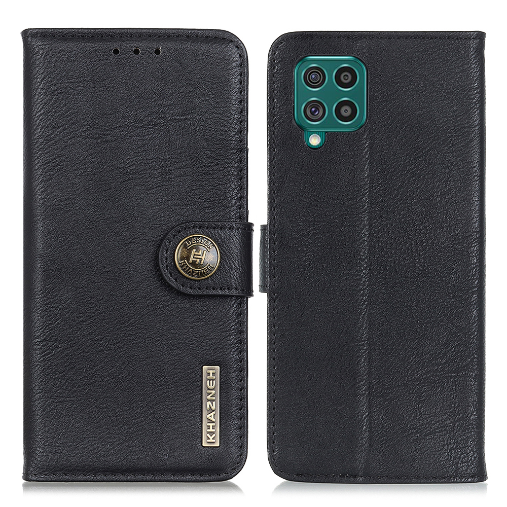 

KHAZNEH Buckled Wallet Design PU Leather Phone Stand Shell Case for Samsung Galaxy M62/F62 - Black, Galaxy F62