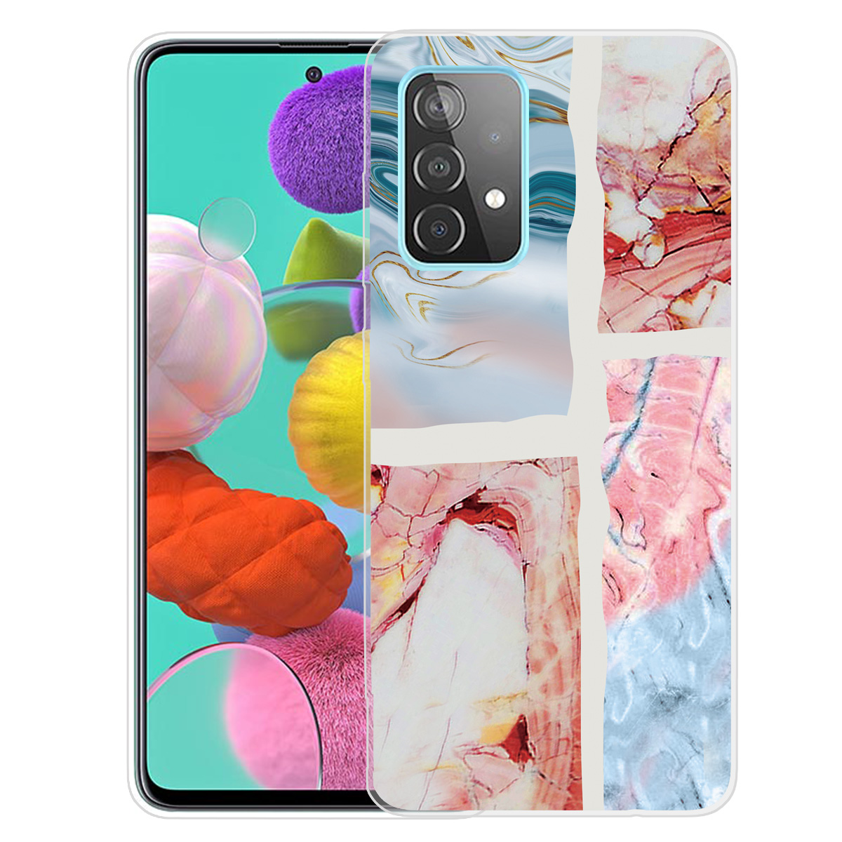 

Мраморный Узор Мягкий Телефон TPU Чехол Защита Задний Крышка Для Samsung Galaxy A32 5G - Стиль Б., Galaxy A32 5G