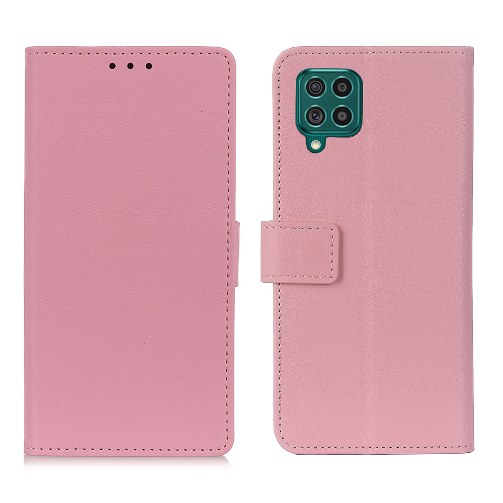 

Wallet Stand Design PU Leather Phone Cover Shell Case for Samsung Galaxy F62 / M62 - Pink, Samsung Galaxy F62