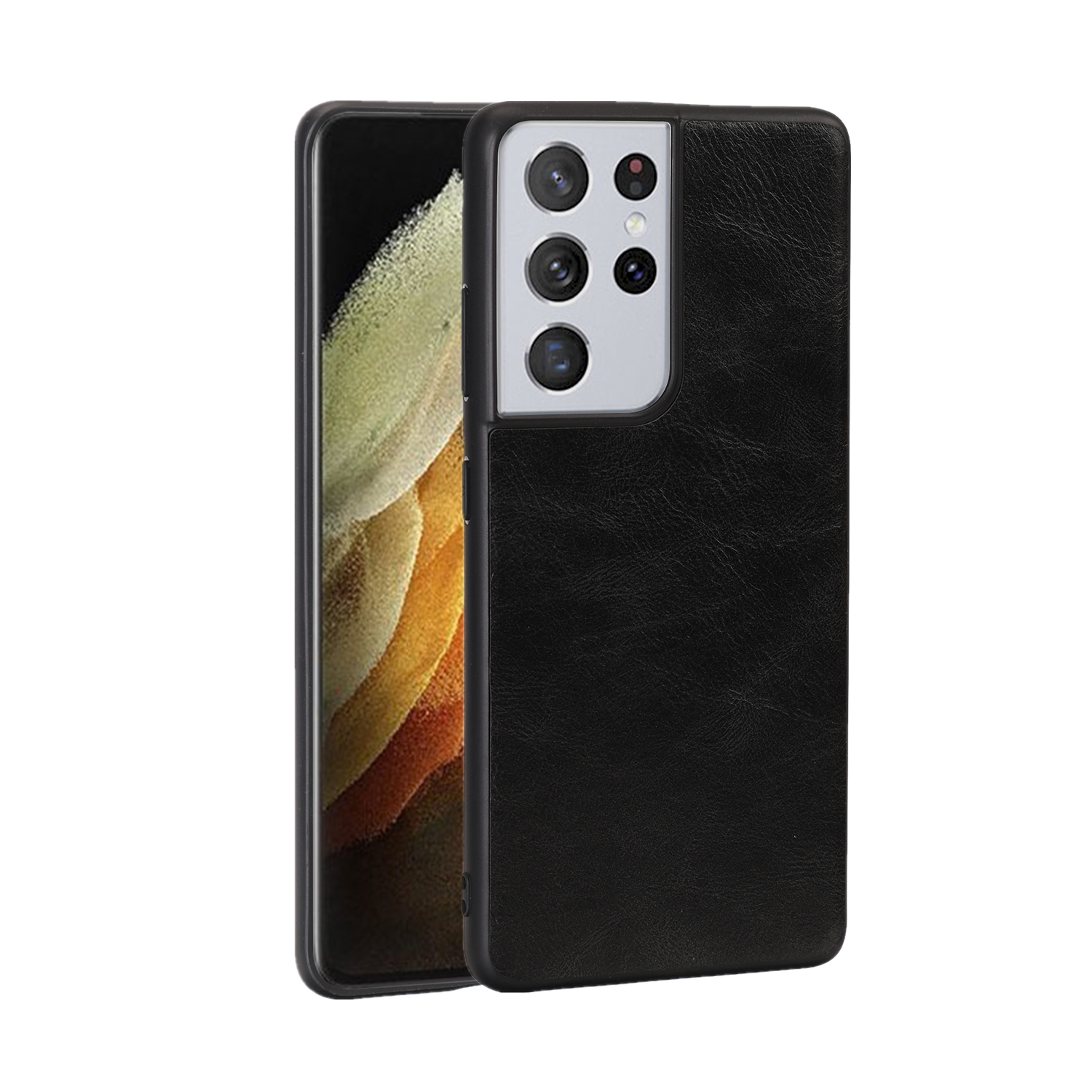 

Shock Absorption Crazy Horse Texture PU Leather Coated TPU Case Shell for Samsung Galaxy S21 Ultra 5G - Black, Galaxy S21 Ultra 5G