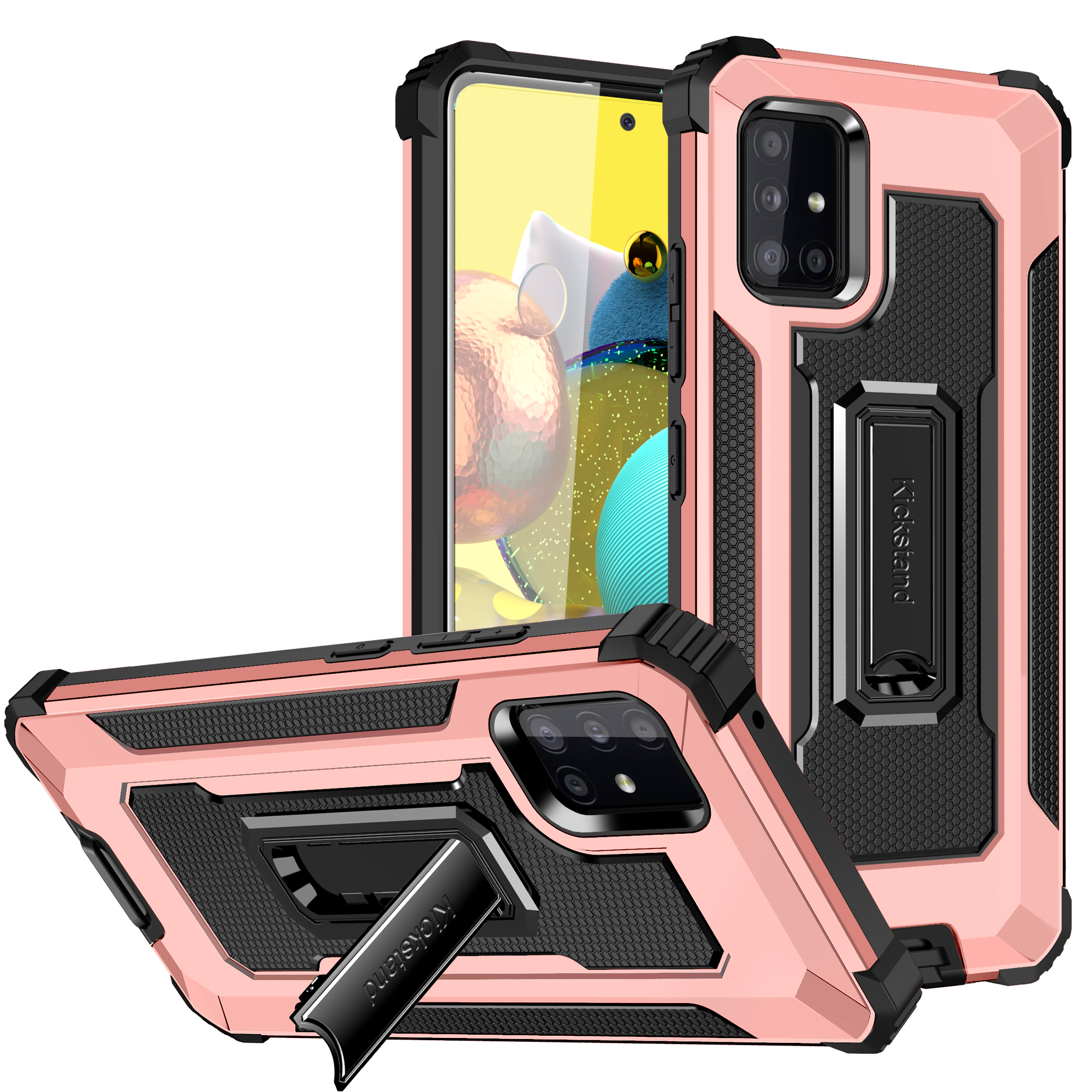 

Джазовый Сериал Падение Гибридного Телефона Чехол Для Samsung Galaxy A52 4G / 5G - Розовое Золото, Galaxy A52 5G
