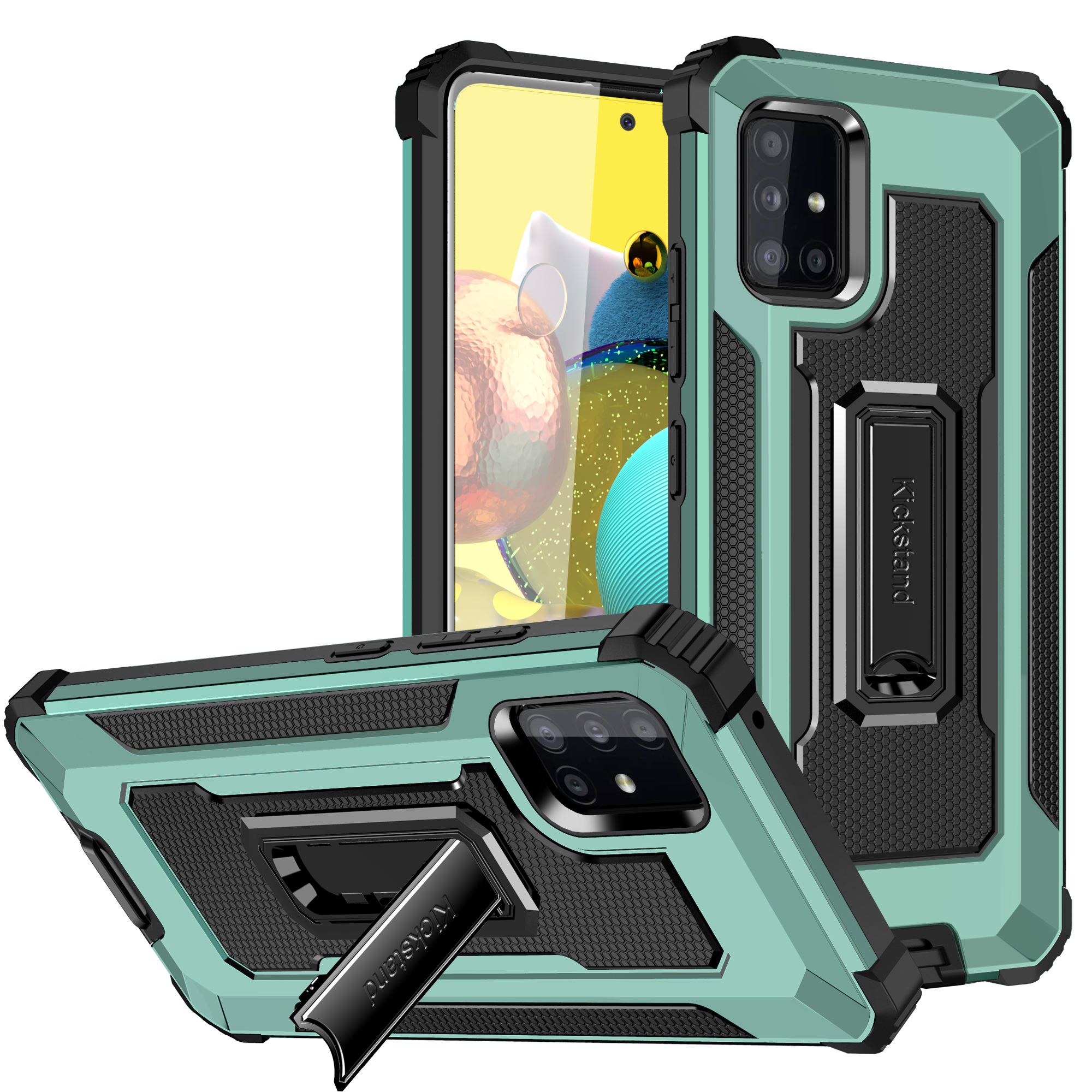 

Джазовый Сериал Падение Гибридного Телефона Чехол Для Samsung Galaxy A52 4G / 5G - Светло-зеленый, Galaxy A52 5G