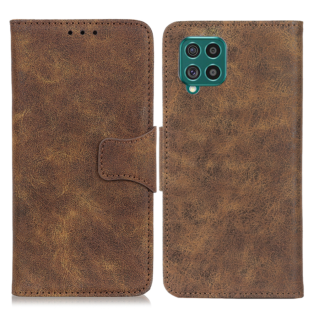 

Stand Design Retro Style Split Leather Phone Wallet Case for Samsung Galaxy F62/M62 - Brown, Samsung Galaxy F62
