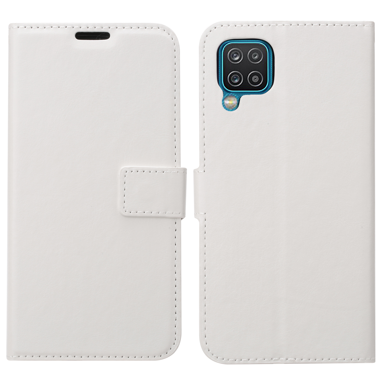 

Crazy Horse Wallet Кожаная Раковина Для Samsung Galaxy A12 Стенд Защитный Корпус - Белый, Galaxy A12