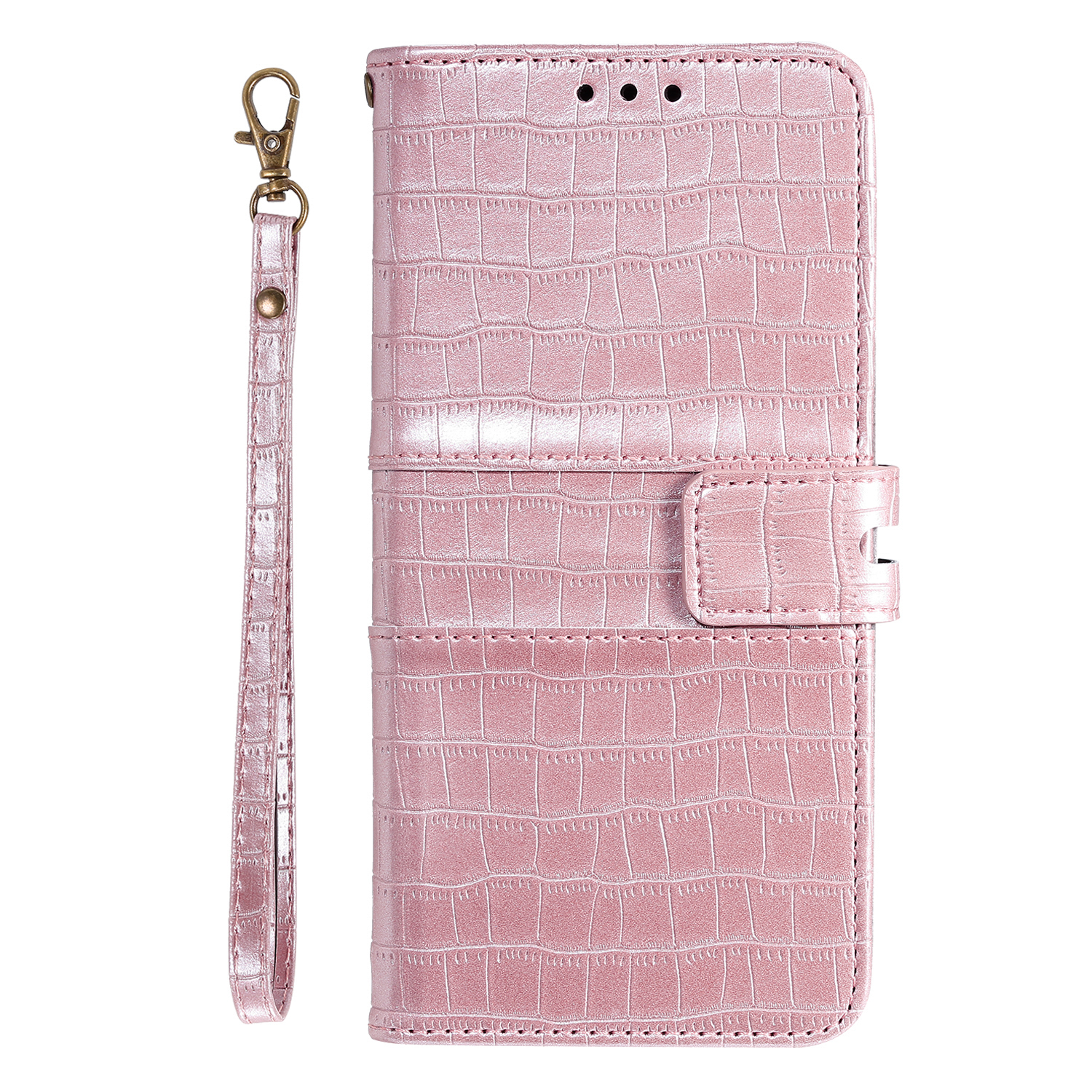 

Crocodile Skin PU Leather Wallet Phone Case for Samsung Galaxy A72 5G / 4G - Rose Gold, Galaxy A72 5G