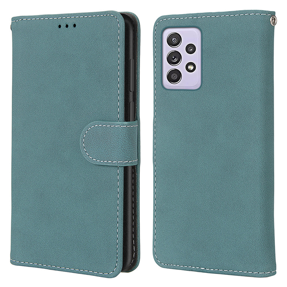 

Ретро Матовый Кожаный Чехол Для Samsung Galaxy A52 4G / 5G Cover Cover Colect - Синий, Galaxy A52 5G