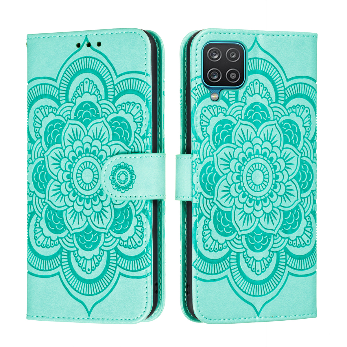

Imprint Mandala Flower Stand Leather Case for Samsung Galaxy F62 / M62 - Green, Samsung Galaxy F62