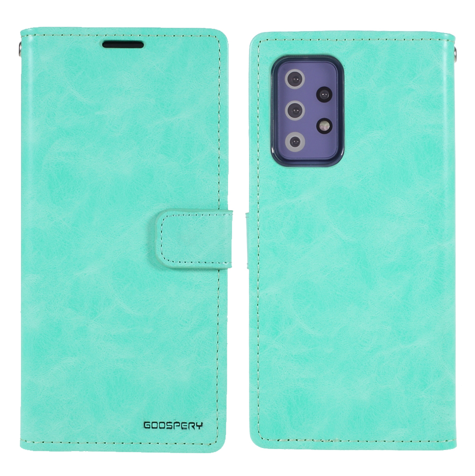 

Кожаная Крышка Кошелька Mercury Goospery Blue Moon Для Samsung Galaxy A52 4G/5G / A52s 5G - Голубой, Galaxy A52 5G