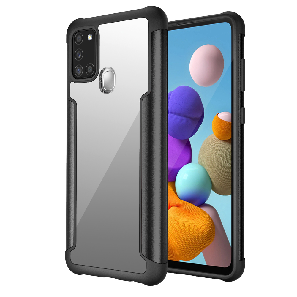 

Full Protection Drop Resistant Metal + TPU + Plastic Hybrid Back Cover for Samsung Galaxy A21s - Black, Galaxy A21s