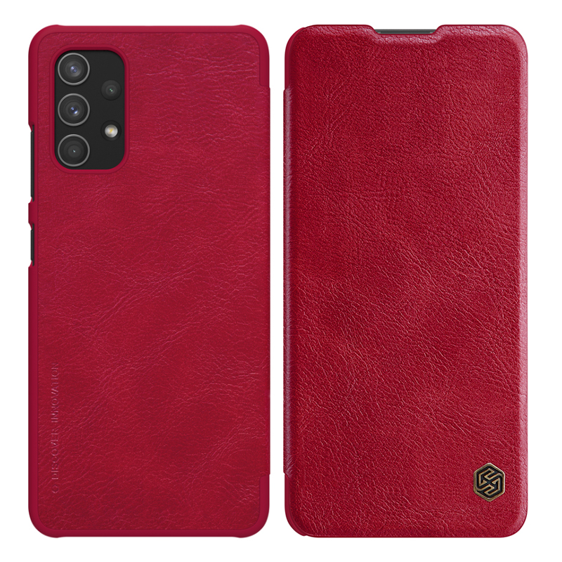 

NILLKIN Qin Series Card Holder Design Mobile Phone Leather Case for Samsung Galaxy A32 4G (EU Version) - Red, Galaxy A32 4G (EU Version)