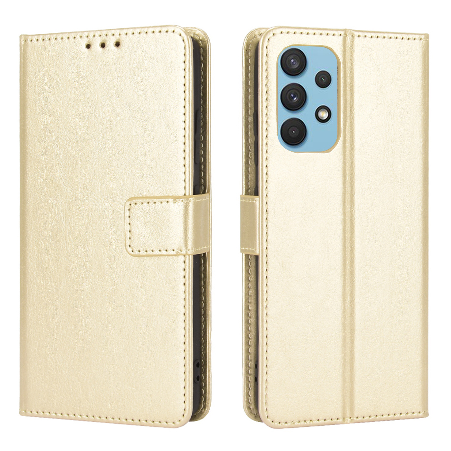

Crazy Horse Texture Wallet Design PU Leather Stand Protector Cover for Samsung Galaxy A32 4G (US Version) - Gold, Samsung Galaxy A32 4G (EU Version)