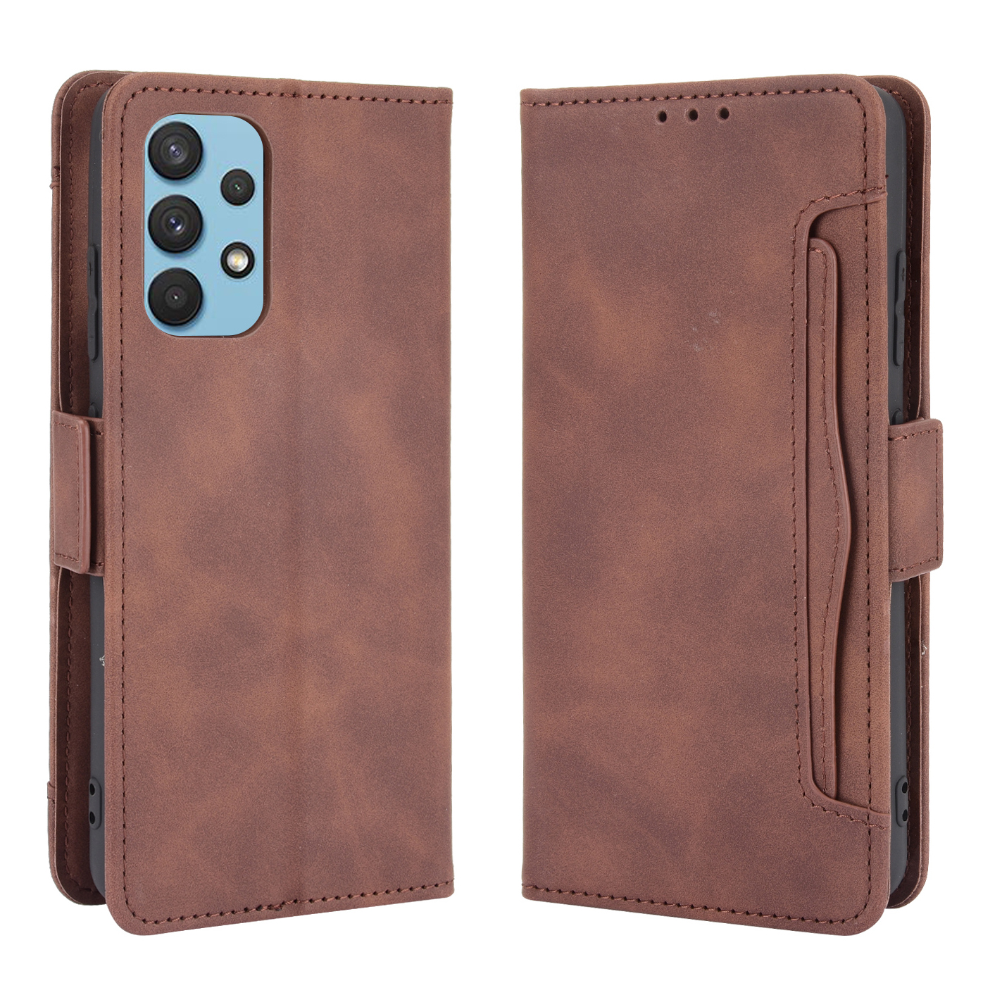 

Leather Wallet Protective Case with Multiple Card Slots for Samsung Galaxy A32 4G (US Version) - Brown, Samsung Galaxy A32 4G (EU Version)