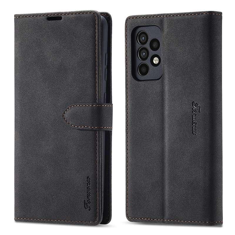 

FORWENW F1 Series Leather Wallet Stand Cover Case for Samsung Galaxy A72 5G / 4G - Black, Galaxy A72 5G