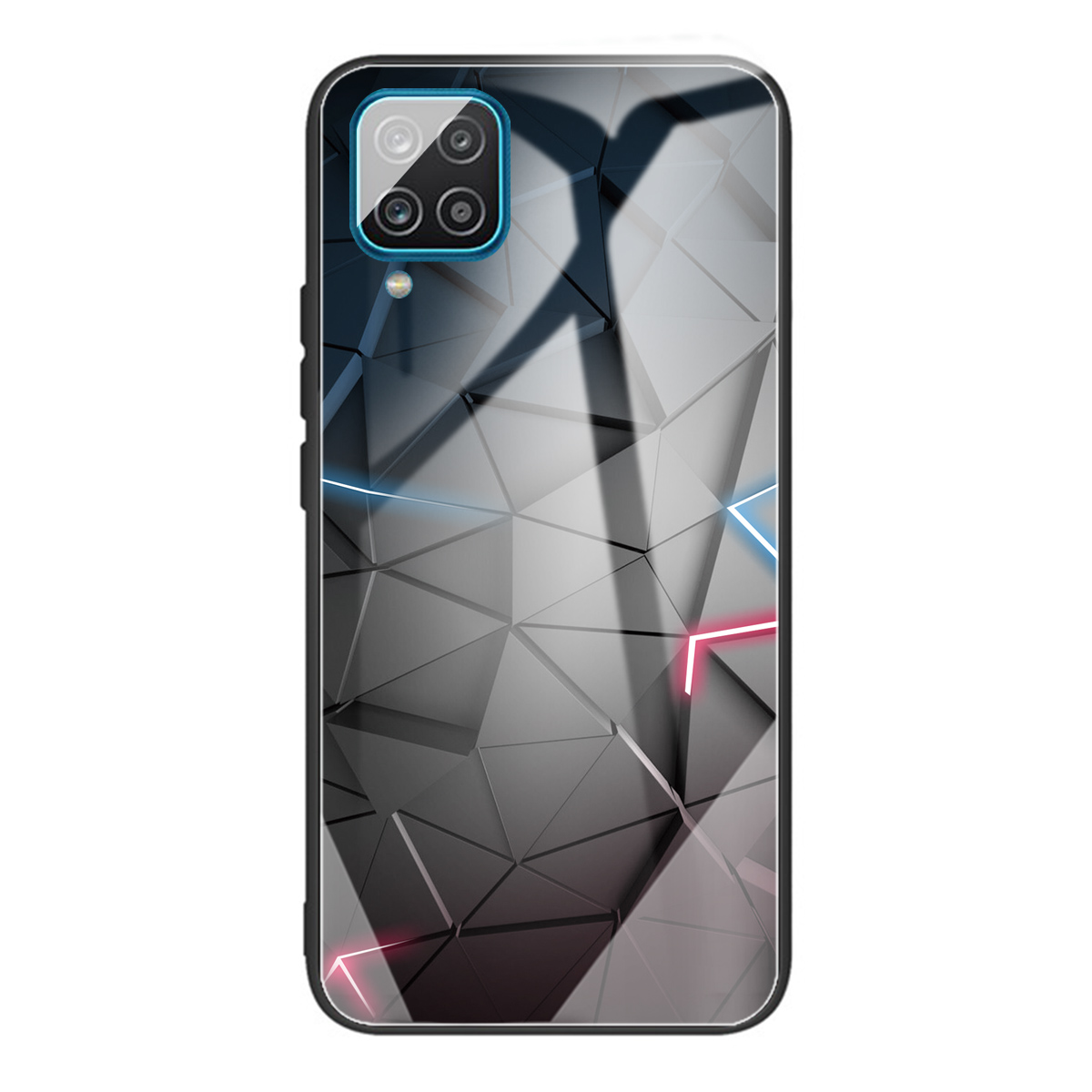 

Tempered Glass + TPU Hybrid Phone Case Cover with Pattern Printing Design for Samsung Galaxy F62/M62 - Geometry, Samsung Galaxy F62