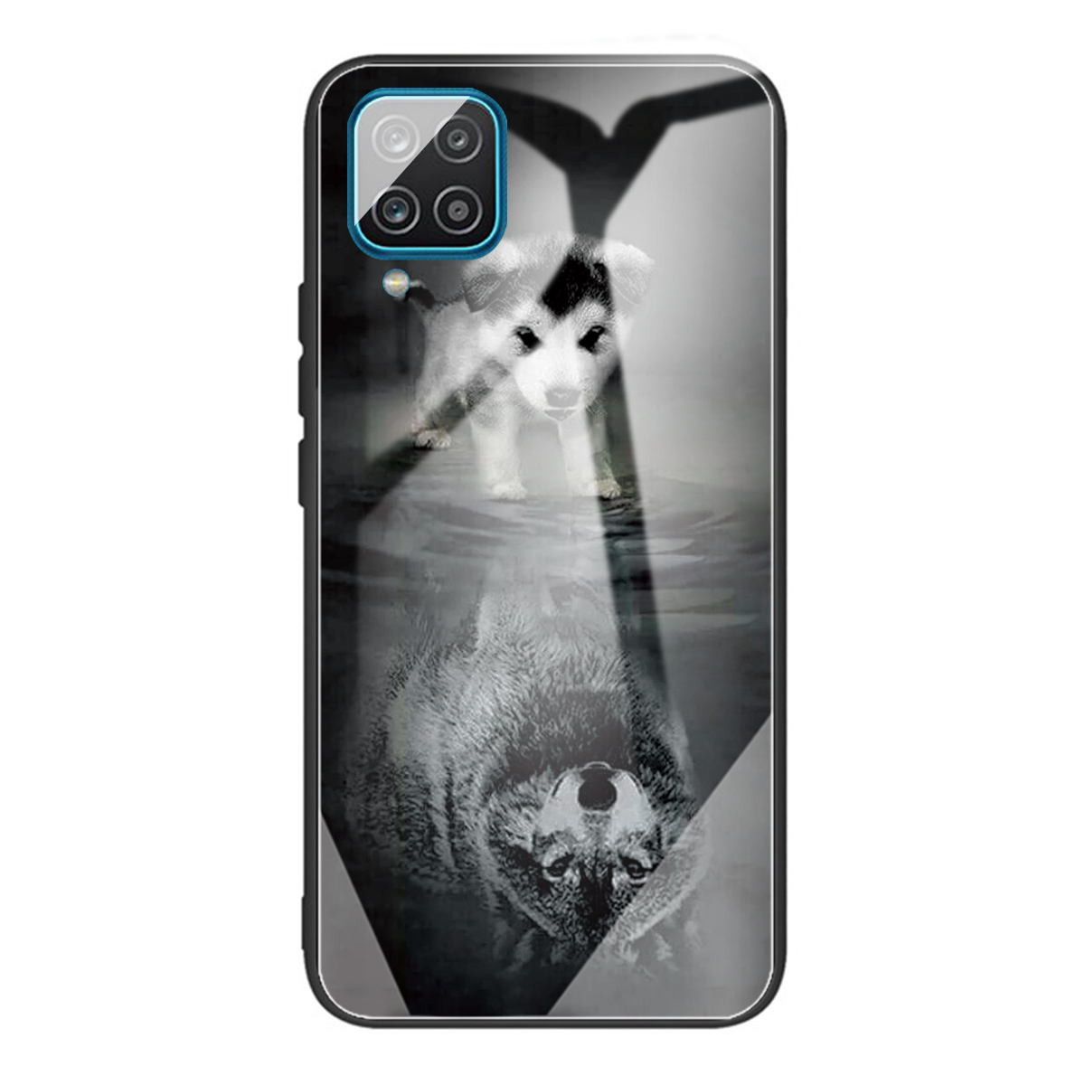 

Tempered Glass + TPU Pattern Printing Design Hybrid Phone Cover Case for Samsung Galaxy A42 5G - Two Wolves, Galaxy A42 5G