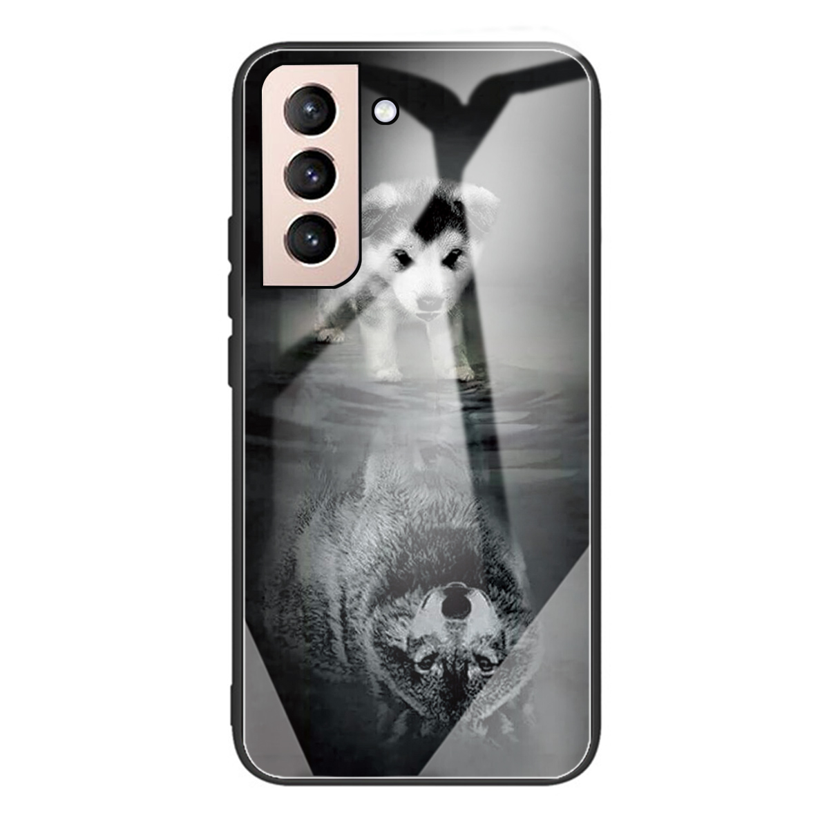 

Full Protection Pattern Printing Design Tempered Glass + TPU Hybrid Back Case Cover for Samsung Galaxy S21 Plus 5G - Two Wolves, Samsung Galaxy S21+