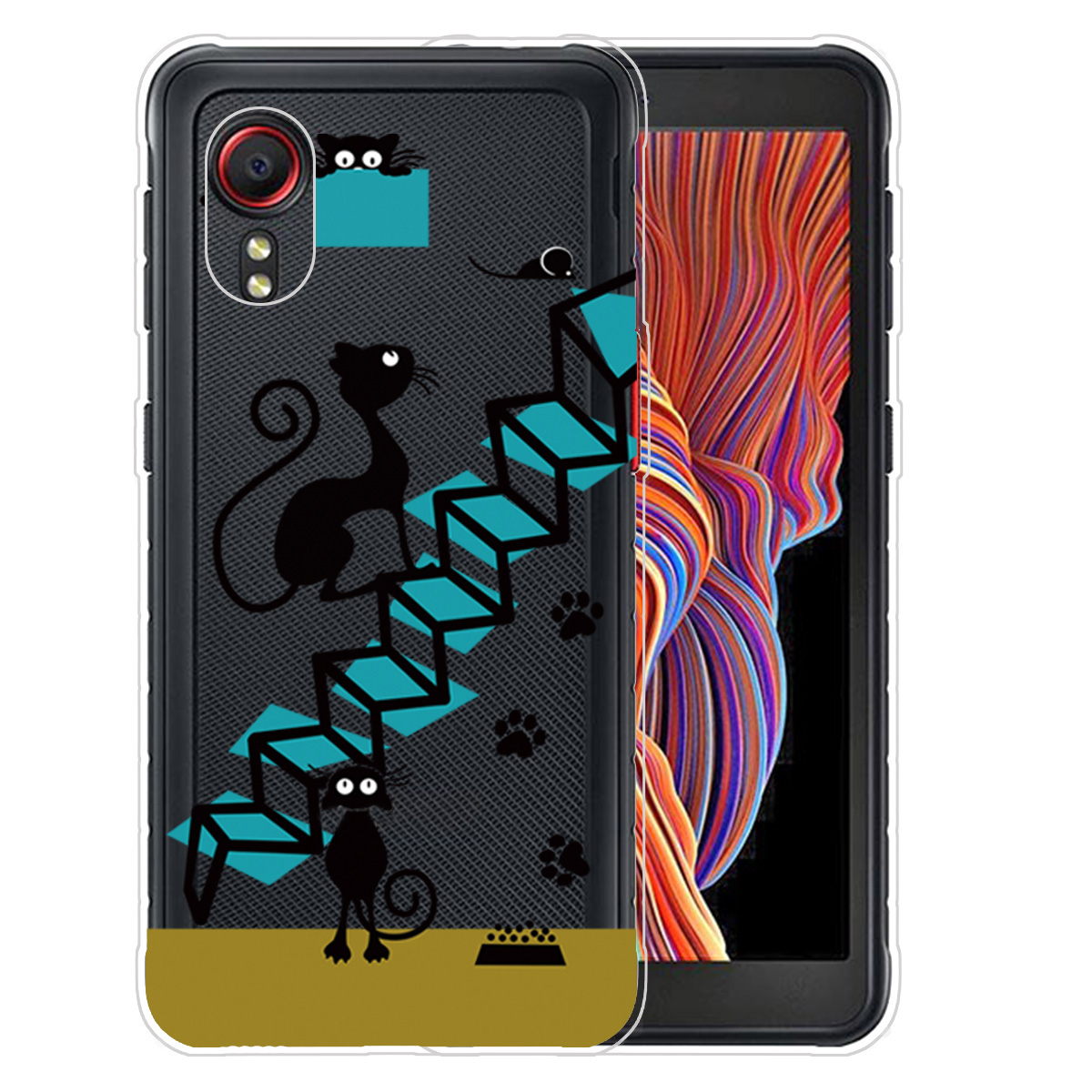 

Dropture Phanter Phanter Dropted Phance Phance Phone Phone Для Samsung Galaxy XCover 5 - Кошка Поднимается По Лестнице, Samsung Galaxy Xcover 5