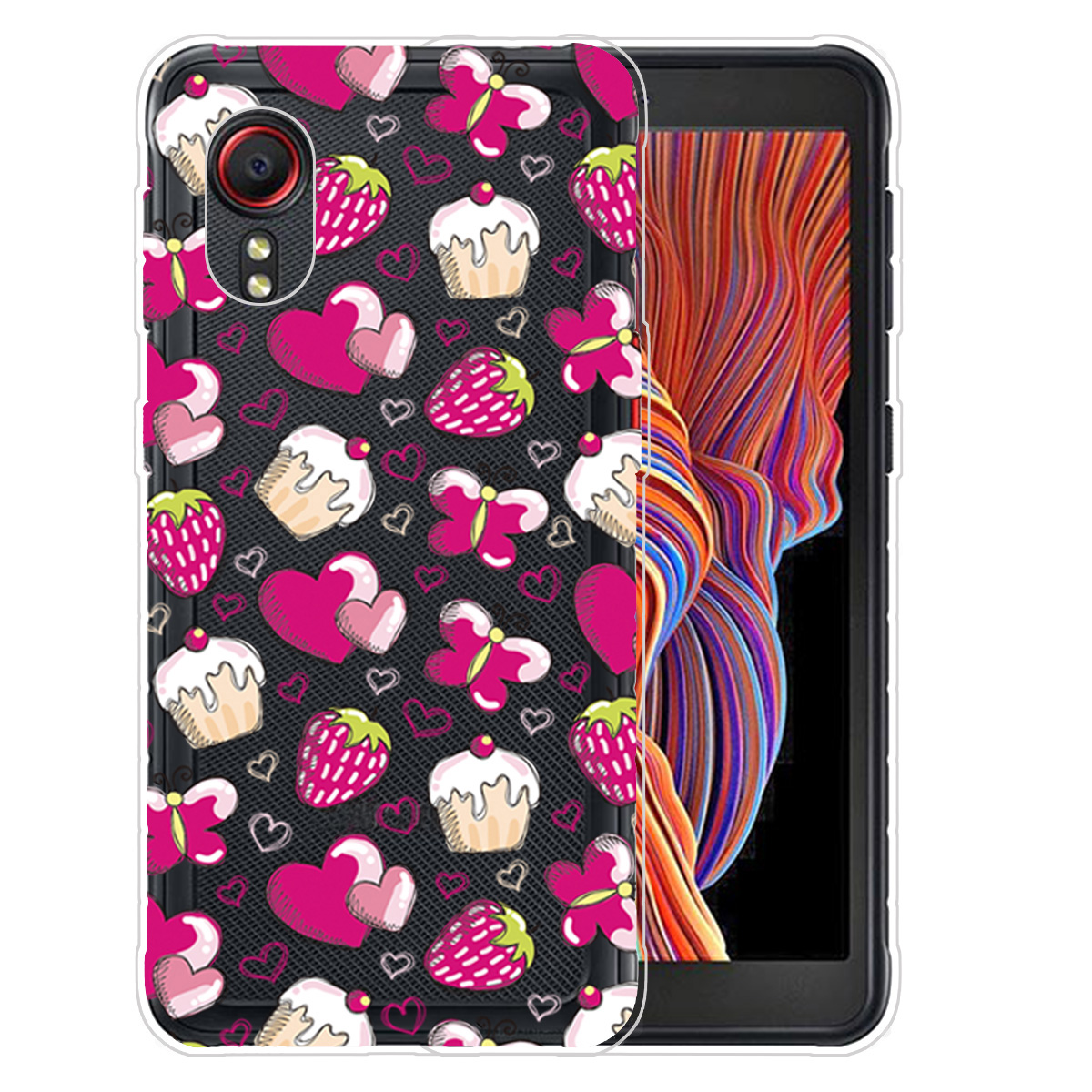 

Шаблон Печати TPU Cover Cover Case Для Samsung Galaxy XCover 5 - Клубника И Торт, Samsung Galaxy Xcover 5