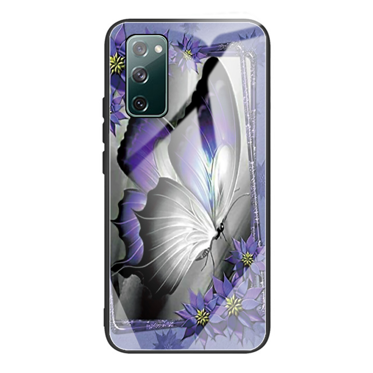 

Pattern Printing Tempered Glass + TPU Case Cover for Samsung Galaxy S20 FE Phone Shell - Butterfly, Galaxy S20 FE