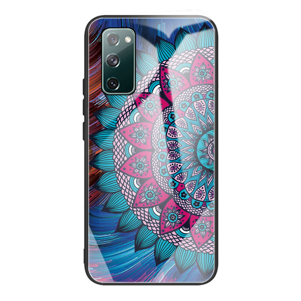

Узорная Печать Закаленного Стекла + Крышка Чехол Для TPU Для Samsung Galaxy S20 FE Phone Shell - Абстрактный Цветок, Galaxy S20 FE