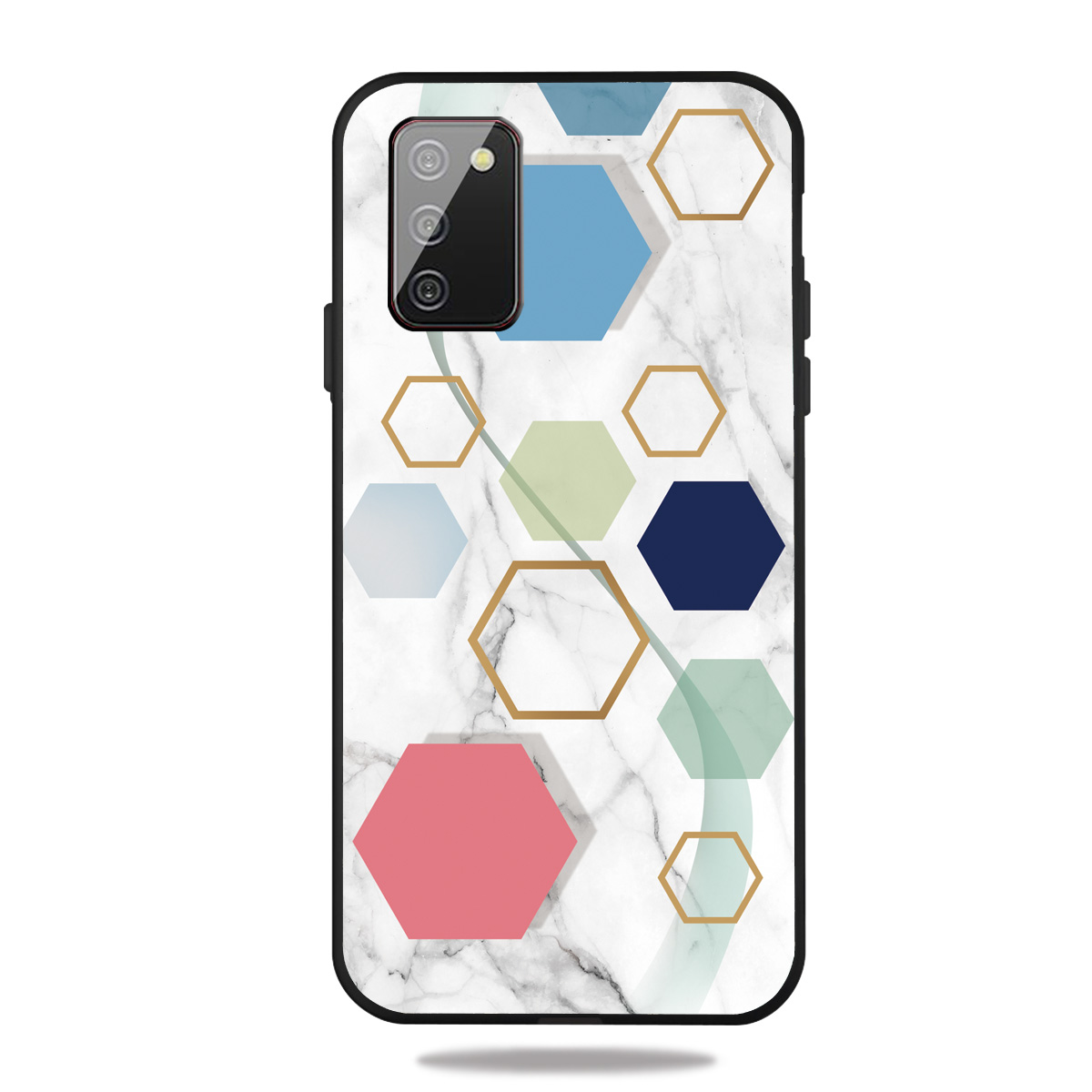 

Модные Мраморные Рисунки Печати Матовый Черный TPU Телефонный Чехол Для Samsung Galaxy A02S (164,2x75,9x9,1 Мм) - Синий / Зеленый / Красный, Galaxy A02s (164.2x75.9x9.1mm)