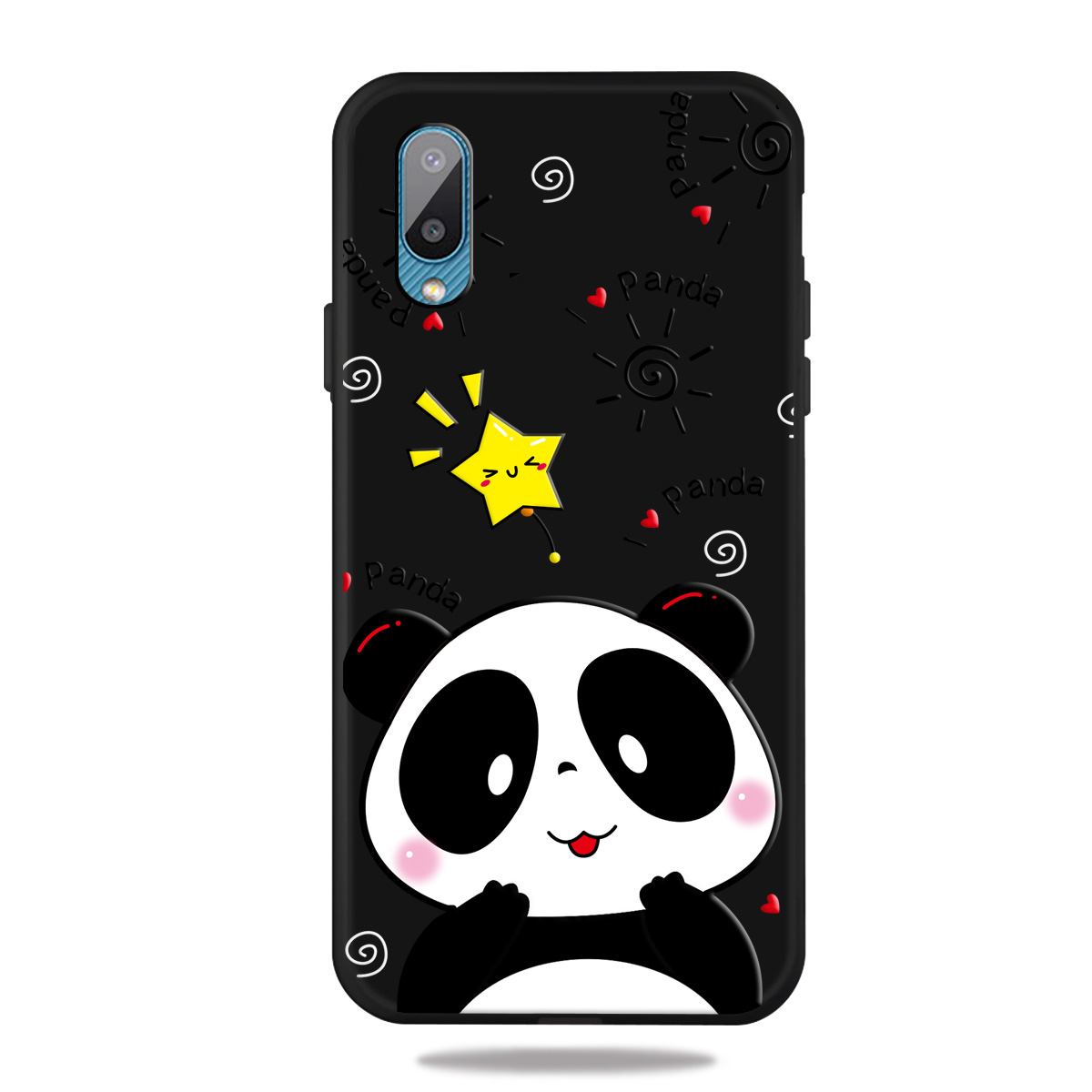 

Frosted Surface Black Based Pattern Printing TPU Cell Phone Case Shell for Samsung Galaxy M02 / A02 - Panda, Galaxy M02