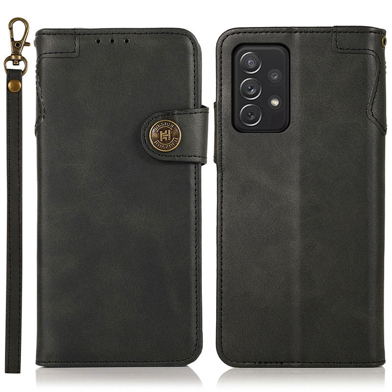

KHAZNEH Shockproof PU Leather Stand Wallet Mobile Phone Cover for Samsung Galaxy A52 4G/5G / A52s 5G - Black, Galaxy A52 5G