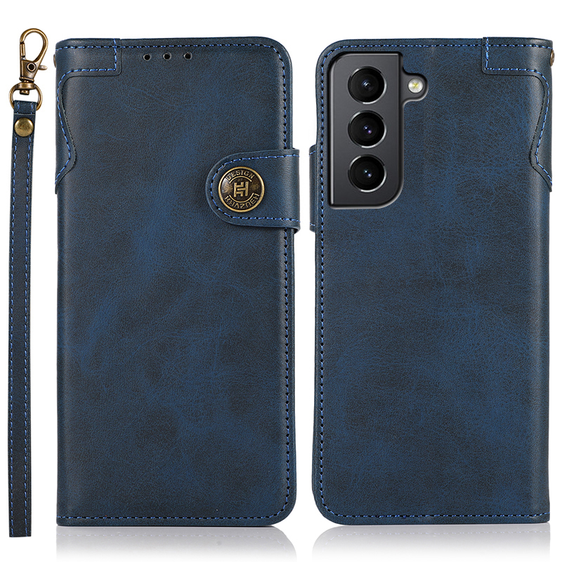 

KHAZNEH Shockproof PU Leather Stand Wallet Phone Cover for Samsung Galaxy S21+ 5G - Blue, Galaxy S21+ 5G