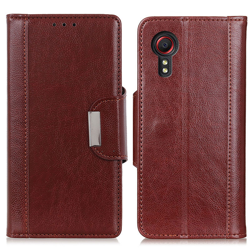 

Кошелек Дизайн PU Кожаный Чехол Для Телефона С Подставкой Для Samsung Galaxy XCover 5 - Коричневый, Galaxy Xcover 5