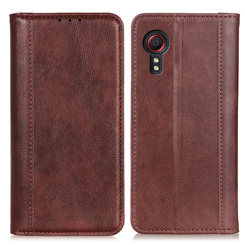 

Auto-absorbed Litchi Texture Split Leather Wallet Case for Samsung Galaxy Xcover 5 - Brown, Galaxy Xcover 5